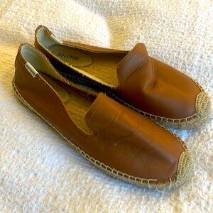 Soludos Leather Espadrilles Brown cognac leather Sz 10M